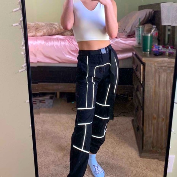 MOVING SALE - Reflective Black Pants - OFFERS/BUNDLES ACCEPTED ✨ - Picture 6 of 6